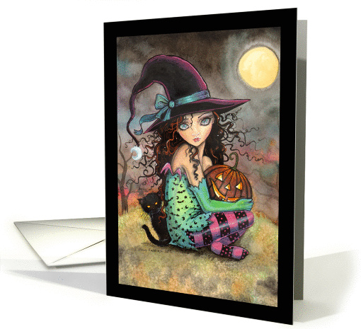Halloween Witch and Black Cats card (964479)