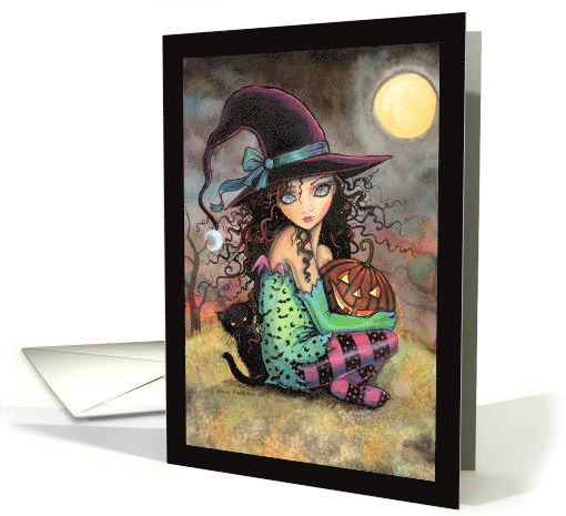 Halloween Witch and Black Cat card (964489)