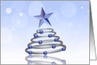 Abstract 3D Chrome Christmas Tree - Card