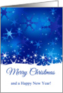 Snowy Blue Merry Christmas - Card