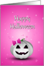 Girly Pumpkin Halloween Illustration card