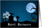 Halloween Ghosts in Graveyard card