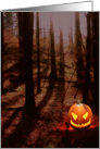 Halloween Pumpkin in Forest - Card