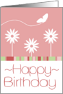 Happy Birthday Butterfly Flowers Card