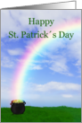 St. Patricks Day Gold Pot with Rainbow - Card
