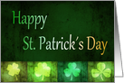 Grungy St. Patricks Day Shamrocks - Card