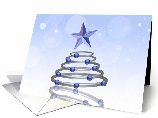 Abstract 3D Chrome Christmas Tree - card (1330290)