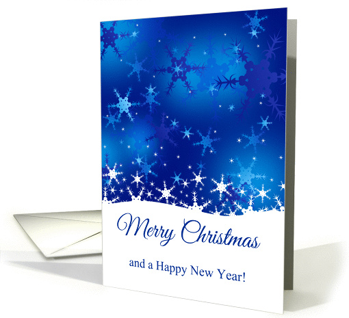 Snowy Blue Merry Christmas - card (1330302)