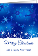 Snowy Blue Merry Christmas - Card