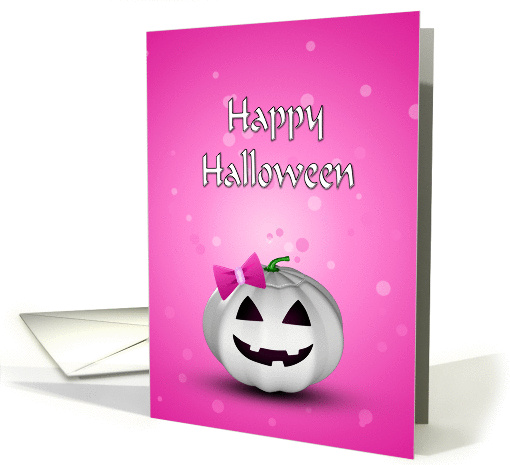 Girly Pumpkin Halloween Illustration card (1330958)
