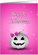 Girly Pumpkin Halloween Illustration card