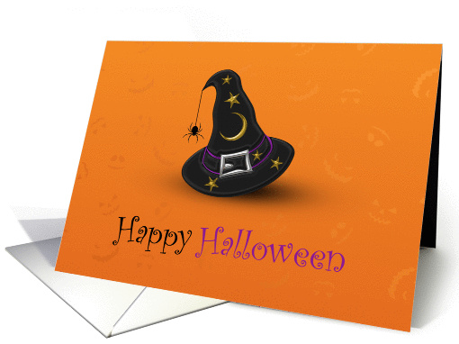 Halloween Witch Hat with Spider card (1330970)