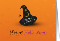 Halloween Witch Hat with Spider card