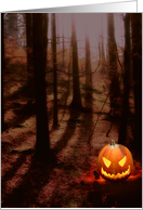 Halloween Pumpkin in Forest - Card