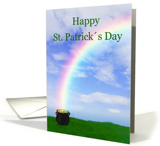 St. Patricks Day Gold Pot with Rainbow - card (906738)