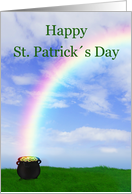 St. Patricks Day Gold Pot with Rainbow - Card