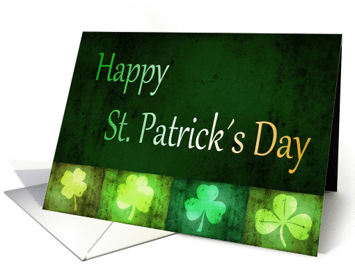 Grungy St. Patricks Day Shamrocks - card (907366)