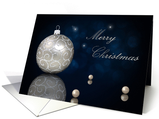 Silver Xmas Ball with Pearls - card (985103)