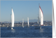 Sailboats on the Bay card