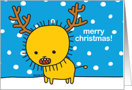 Christmas Lion, with Antlers in Snow, RiRp Zoe card