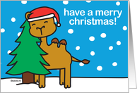 Christmas Camel with Christmas tree in Snow, RiRo Zoe card
