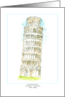 Leaning Tower of Pisa in Colored Pencil card