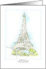 Eiffel Tower Paris, in Colored Pencil card