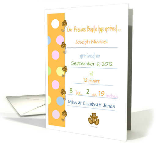 Scrapbook Style Teddy Bear Announcement card (1153400)
