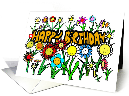 Happy Birthday from Some Happy Flowers card (1352622)
