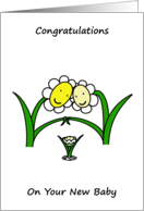 Happiness Grows Happy Flowers Congratulations On Your New Baby card