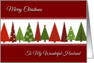 Merry Christmas for Husband - Festive Christmas Trees card