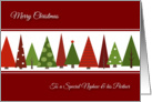 Merry Christmas for Nephew and his Partner - Festive Christmas Trees card