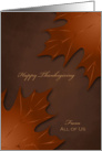 Business Thanksgiving From All of Us - Warm Autumn Leaves card