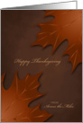 Thanksgiving From Across the Miles - Warm Autumn Leaves card