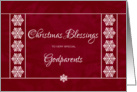 Christmas Blessings for Godparents - Snowflakes card
