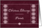 Christmas Blessings for Parents - Snowflakes card