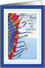 Off to College for Friend - Colorful Kite in the Wind card