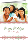 Happy Holidays Custom Photo and Text Snowflakes card