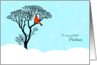 Christmas for Partner - Red Cardinal in Tree card