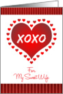 For Wife Valentine&rsquo;s Day Red Hearts XOXO card