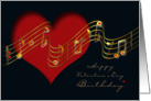 Valentine’s Day Birthday Musical Notes and Hearts card