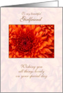 For Girlfriend Mother&rsquo;s Day Orange Dahlia card