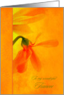 For Fiancee Birthday Glowing Orange Flowers card