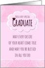 Girly Pink Graduate Graduation Congratulations card