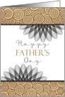 Happy Father’s Day Black and Gold Swirls card