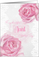 Happy Mother’s Day for Aunt Pink Roses and Lace card