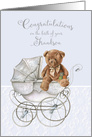 Congratulations Grandparents on the Birth of Grandson Teddy Bear card