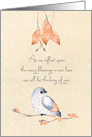 Happy Thanksgiving Blessings Autumn Leaves and Bird card