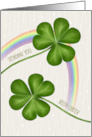 St. Patrick’s Day Irish Cheer Rainbow and Clovers card