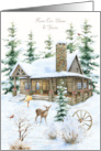 Christmas From Our Home to Yours Rustic Cottage Cardinals and Deer card